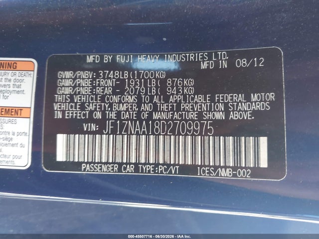 Aukcja sprzedaży 2013 Scion Fr-s, vin: JF1ZNAA18D2709975, numer aukcji: 45507716