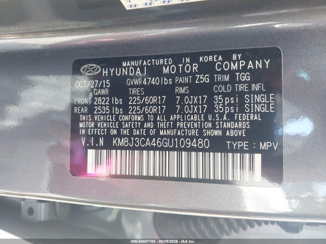 Hyundai TUCSON SE 2016 KM8J3CA46GU109480 Image 9