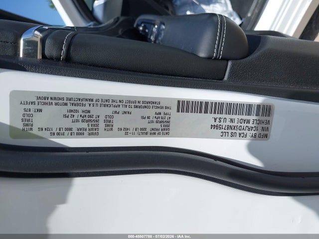 45507788 :رقم المزاد ، 1C4RJYD6XN8715944 vin ، 2022 Jeep Grand Cherokee 4xe Overland 4x4 مزاد بيع