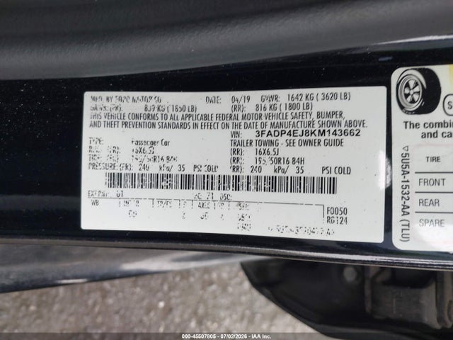 Ford FIESTA SE 2019 3FADP4EJ8KM143662 Image 9