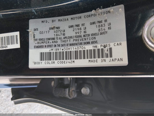 45507905 :رقم المزاد ، JM1BN1W30H1140704 vin ، 2017 Mazda Mazda3 Grand Touring مزاد بيع