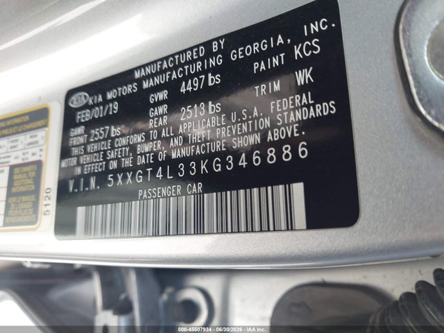 KIA Optima Lx 2019 5XXGT4L33KG346886 Image 9