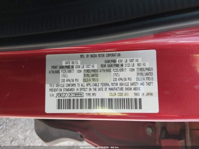 Aukcja sprzedaży 2014 Mazda Cx-5 Touring, vin: JM3KE2CY2E0366550, numer aukcji: 45507965