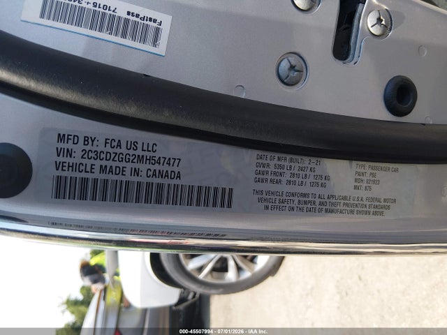 Продаж на аукціоні авто 2021 Dodge Challenger Sxt Awd, vin: 2C3CDZGG2MH547477, номер лоту: 45507994