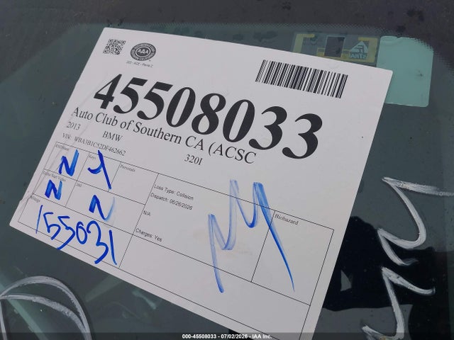 Продаж на аукціоні авто 2013 Bmw 320i, vin: WBA3B1C52DF462662, номер лоту: 45508033