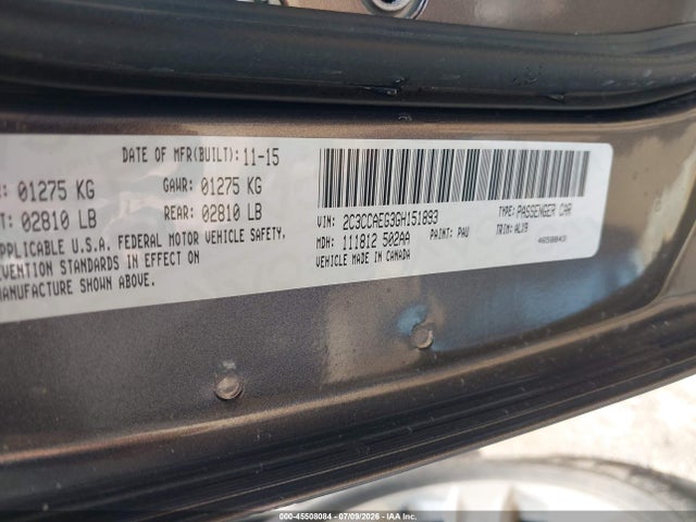 2016 Chrysler 300c მანქანა იყიდება აუქციონზე, vin: 2C3CCAEG3GH151893, აუქციონის ნომერი: 45508084