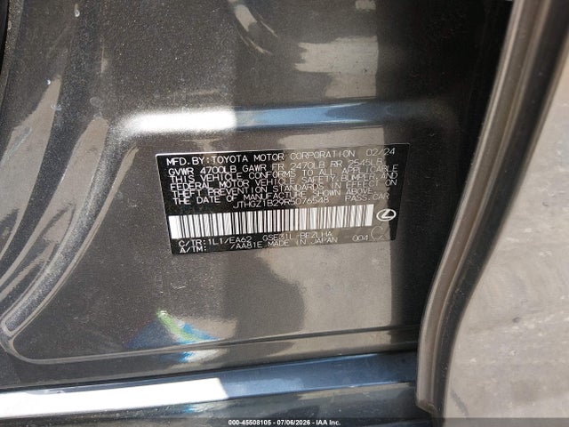 2024 Lexus Is 350 F Sport მანქანა იყიდება აუქციონზე, vin: JTHGZ1B29R5076548, აუქციონის ნომერი: 45508105