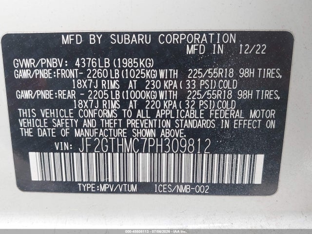 Subaru Crosstrek Limited 2023 JF2GTHMC7PH309812 Image 9