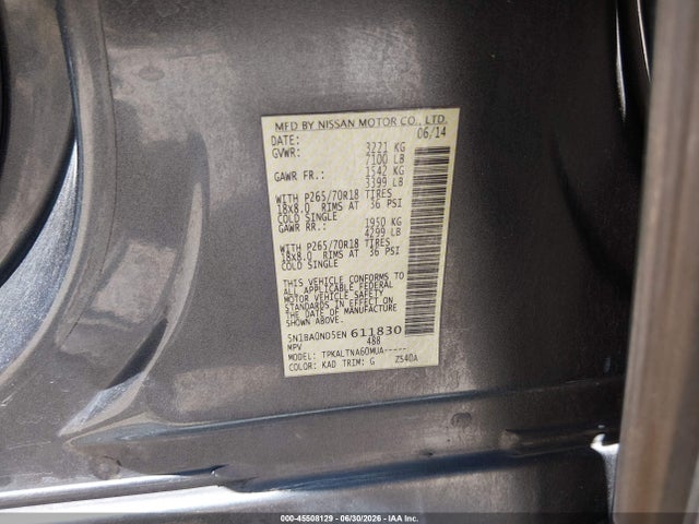 5N1BA0ND5EN611830 Nissan ARMADA SV