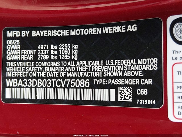 BMW 430I 2026 WBA33DB03TCV75086 Image 9