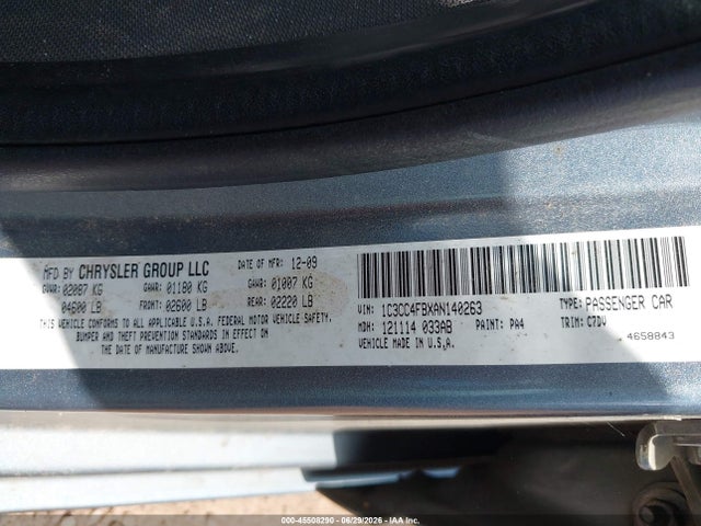 2010 Chrysler Sebring Touring მანქანა იყიდება აუქციონზე, vin: 1C3CC4FBXAN140263, აუქციონის ნომერი: 45508290
