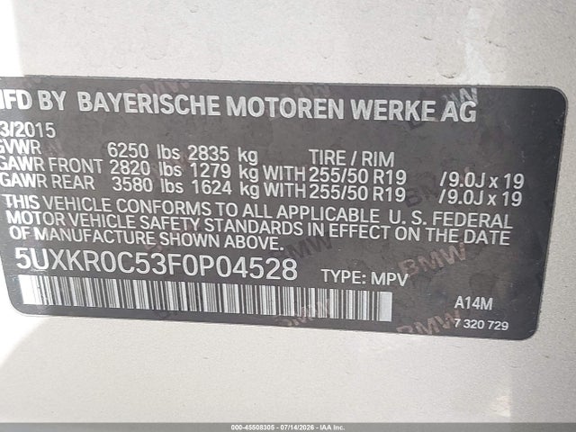 5UXKR0C53F0P04528 BMW X5 Xdrive35i