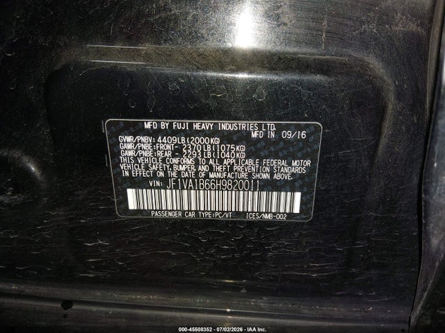 Subaru WRX 2017 JF1VA1B66H9820011 Image 9