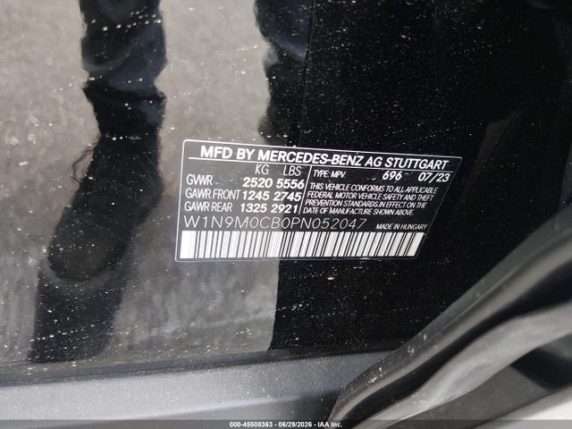 2023 Mercedes-benz Eqb 250 Suv მანქანა იყიდება აუქციონზე, vin: W1N9M0CB0PN052047, აუქციონის ნომერი: 45508363