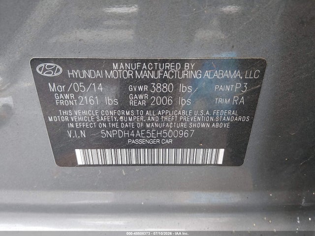 Hyundai ELANTRA SE 2014 5NPDH4AE5EH500967 Image 9