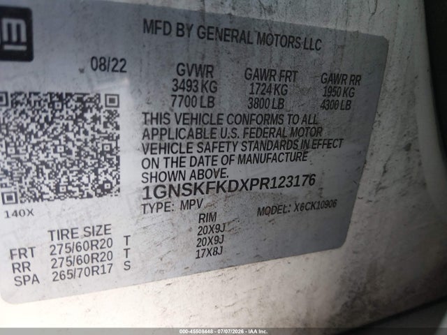 1GNSKFKDXPR123176 Chevrolet Suburban 4wd Premier