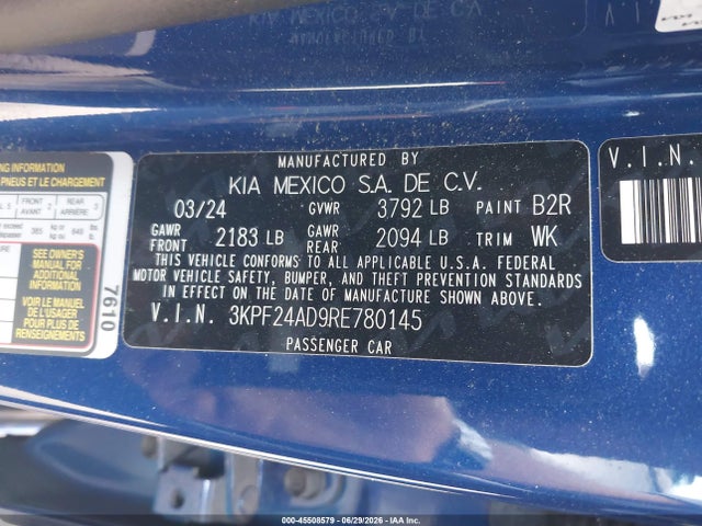 KIA Forte Lxs 2024 3KPF24AD9RE780145 Image 9