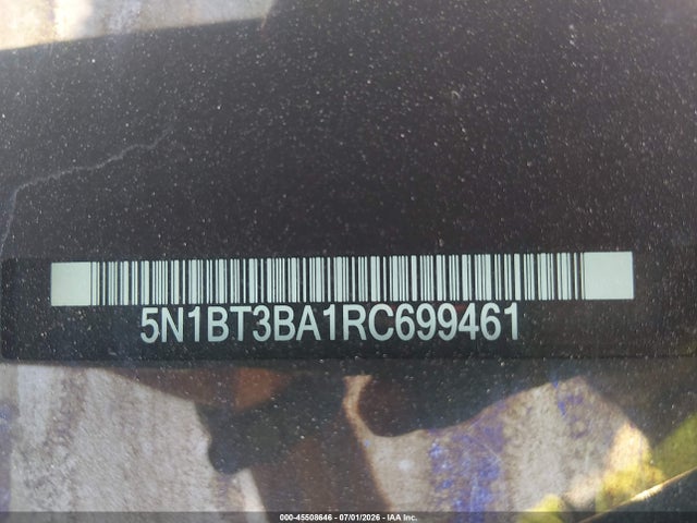 5N1BT3BA1RC699461 Nissan Rogue Sv Fwd