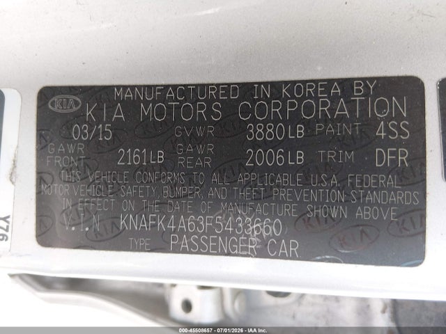 KIA FORTE LX 2015 KNAFK4A63F5433660 Image 9