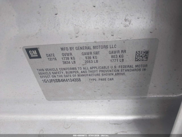 Chevrolet Sonic Premier Auto 2017 1G1JF5SB4H4134358 Image 9