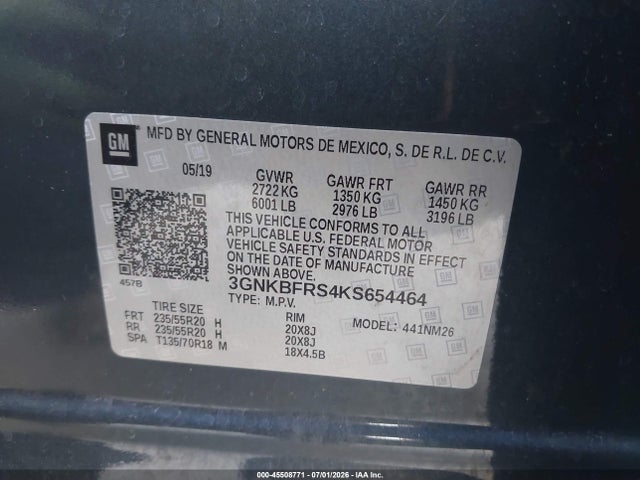 3GNKBFRS4KS654464 Chevrolet Blazer Premier
