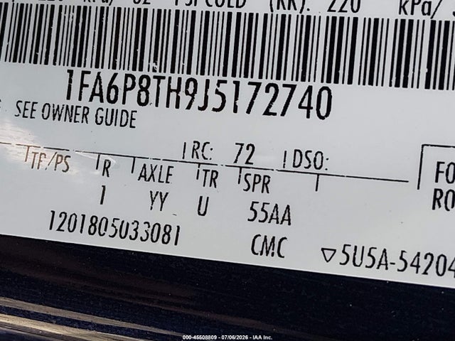 Ford Mustang Ecoboost 2018 1FA6P8TH9J5172740 Image 9
