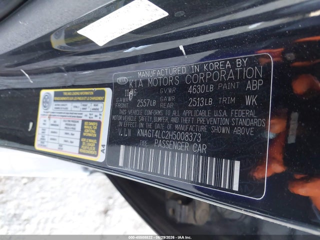 KIA OPTIMA HYBRID 2017 KNAGT4LC2H5008373 Image 9
