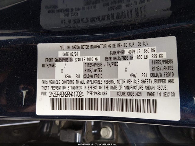 3MZBPABM2RM417024 Mazda Mazda3 2.5 S Select Sport