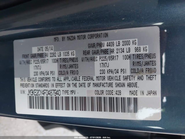 Mazda Cx-5 Touring 2015 JM3KE2CY4F0487940 Image 9