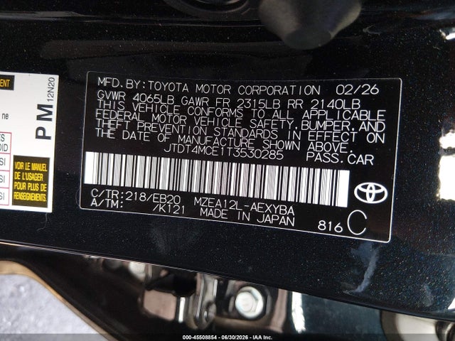 Toyota Corolla Xse 2026 JTDT4MCE1T3530285 Image 9
