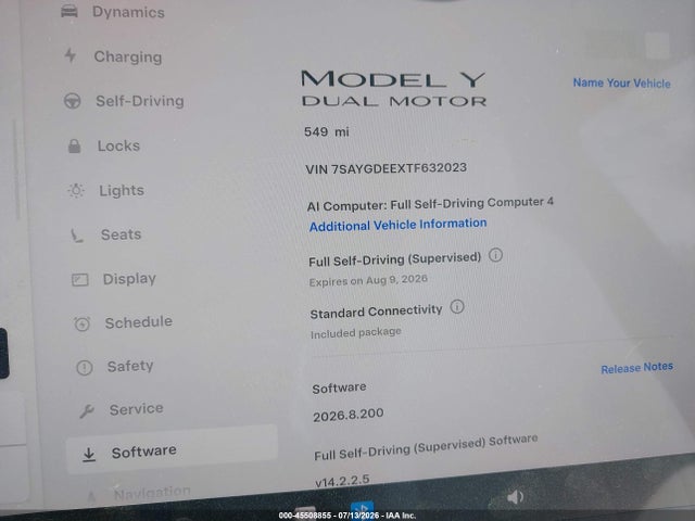 Продаж на аукціоні авто 2026 Tesla Model Y All-wheel Drive/long Range Launch Series/premium All-wheel Drive, vin: 7SAYGDEEXTF632023, номер лоту: 45508855