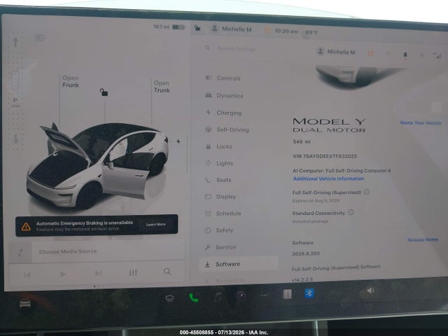 Продаж на аукціоні авто 2026 Tesla Model Y All-wheel Drive/long Range Launch Series/premium All-wheel Drive, vin: 7SAYGDEEXTF632023, номер лоту: 45508855