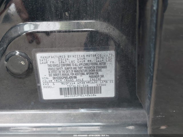 3N1CE2CP9EL426186 Nissan Versa Note Sv