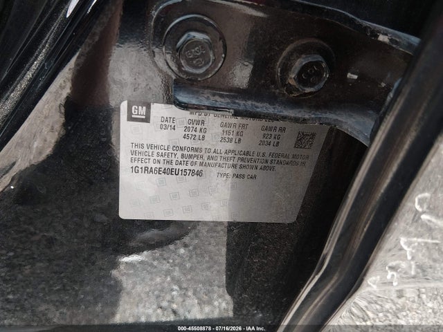 Продаж на аукціоні авто 2014 Chevrolet Volt, vin: 1G1RA6E40EU157846, номер лоту: 45508878