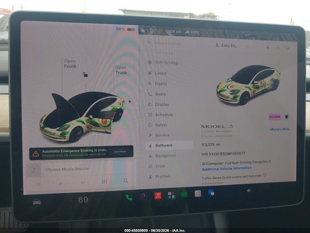 Aukcja sprzedaży 2021 Tesla Model 3 Long Range Dual Motor All-wheel Drive, vin: 5YJ3E1EB2MF055877, numer aukcji: 45508909