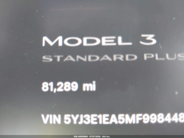 Продаж на аукціоні авто 2021 Tesla Model 3 Standard Range Plus Rear-wheel Drive, vin: 5YJ3E1EA5MF998448, номер лоту: 45508996