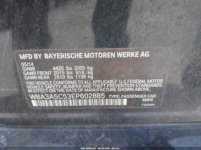 BMW 328I 2014 WBA3A5C53EP602885 Image 9