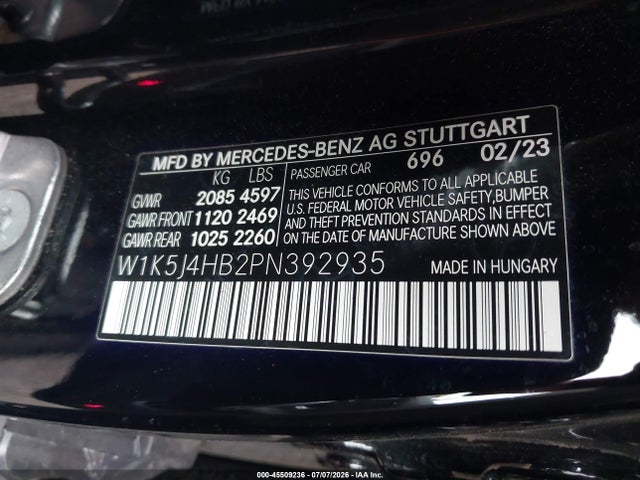 Продаж на аукціоні авто 2023 Mercedes-benz Cla 250 Coupe 4matic, vin: W1K5J4HB2PN392935, номер лоту: 45509236