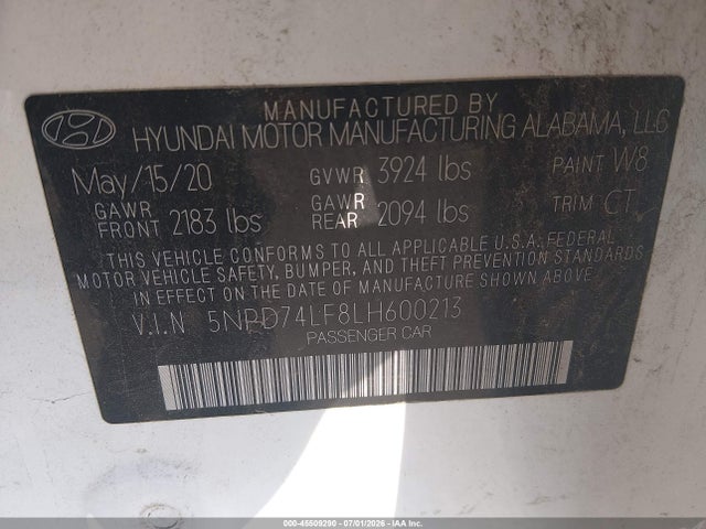 Hyundai ELANTRA SE 2020 5NPD74LF8LH600213 Image 9