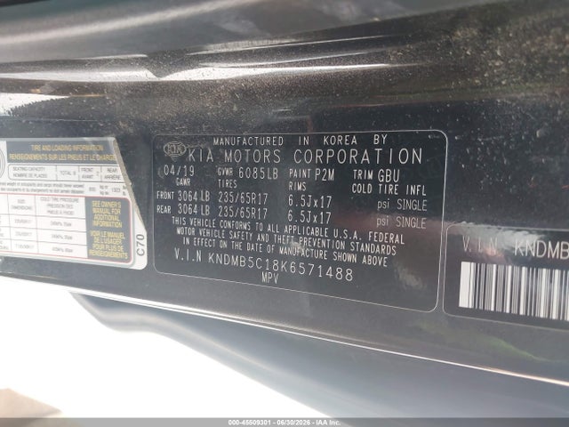 KIA SEDONA LX 2019 KNDMB5C18K6571488 Image 9