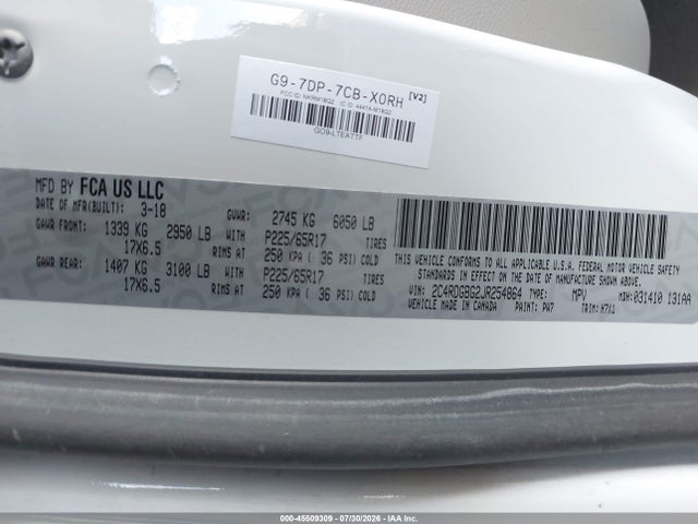 Dodge Grand Caravan Se 2018 2C4RDGBG2JR254864 Image 9