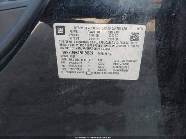 2GNFLEEK2F6186589 Chevrolet EQUINOX LS