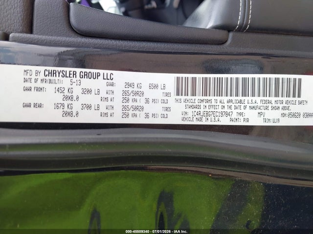 1C4RJEBG7EC197847 Jeep Grand Cherokee Limited