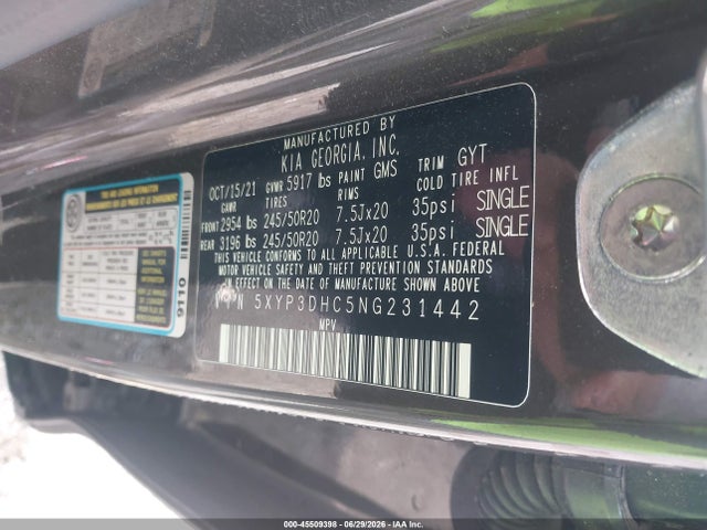 KIA Telluride Ex 2022 5XYP3DHC5NG231442 Image 9