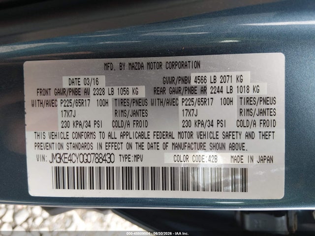 Mazda Cx-5 Touring 2016 JM3KE4CY0G0788430 Image 9