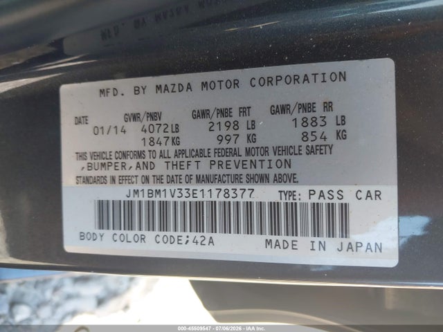 Mazda Mazda3 S Touring 2014 JM1BM1V33E1178377 Image 9