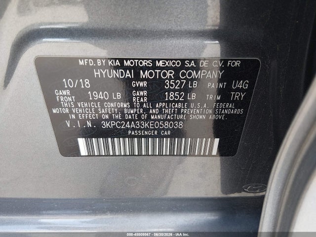 3KPC24A33KE058038 Hyundai ACCENT SE