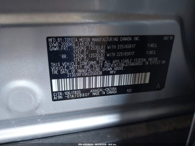 Toyota RAV4 LE 2019 2T3G1RFV5KC056938 Image 9