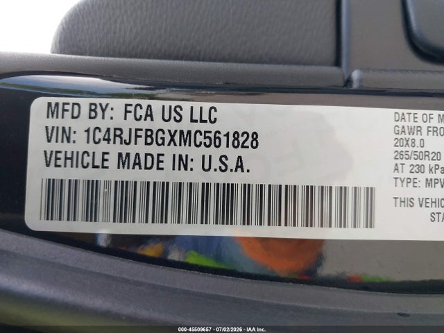 2021 Jeep Grand Cherokee 80th Anniversary 4x4 მანქანა იყიდება აუქციონზე, vin: 1C4RJFBGXMC561828, აუქციონის ნომერი: 45509657