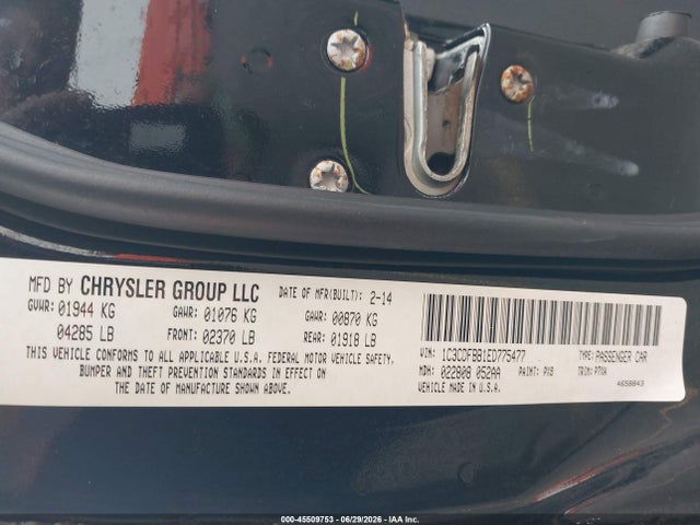 Dodge DART SXT 2014 1C3CDFBB1ED775477 Image 9